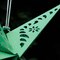 In the Breeze 9178 — Green Paper Star Lantern — Hanging Party and Home Décor with Painted Gold Accents — Handmade, Dyed Paper